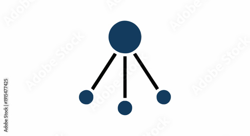 Abstract blue network icon representing data connection, information flow, and collaborative communication for a comprehensive digital system concept