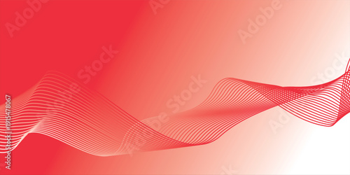 Latar belakang gelombang merah abstrak yang halus dan bergaya. Tekstur vektor EPS.