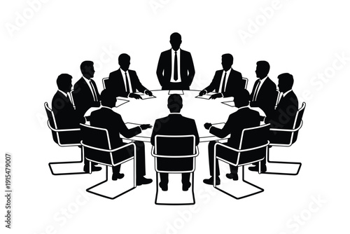 Diverse business team collaborating in a modern boardroom meeting, discussing strategy.