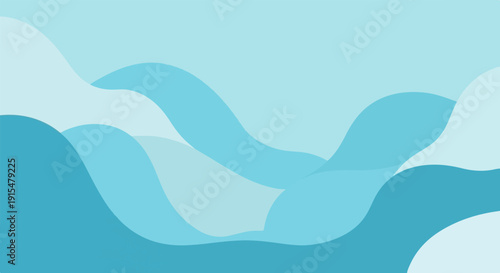 Abstract waves of varying shades of blue create a fluid, undulating background