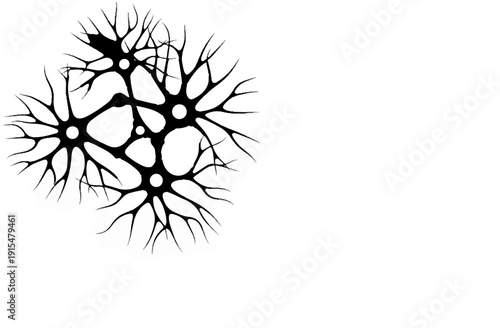 Abstract black neural network structure with intricate branching patterns