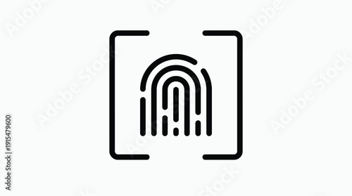 Simple fingerprint scan icon symbolizing biometric identification and security.