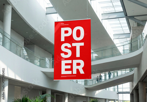 Hanging Banner Mockup – Modern interior display