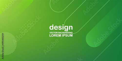 Green Abstract Gradient Background with Modern Geometric Shapes and Minimal Pattern. Modern creative trendy design in vector illustration