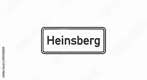 A town name sign with bold, outlined letters on a white background