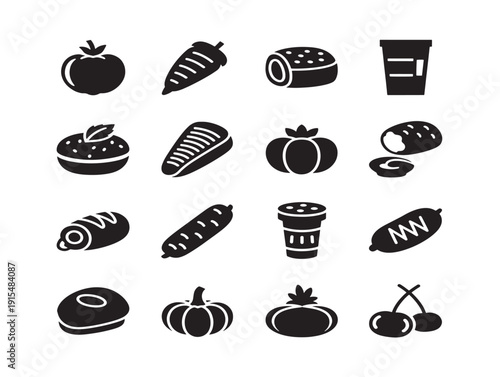 Tasty food items silhouette collection for stunning restaurant and menu themes