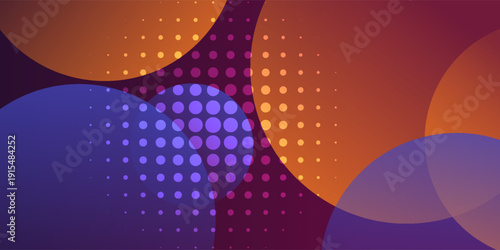 3D colorful abstract background overlap layer on dark space with circles effect decoration. Modern graphic design element cutout style concept for web banner, art, flyer, card, or brochure cover