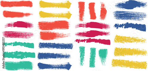 set of colorful paint strokes
