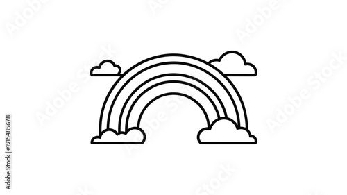 Simple line drawing of a tennis racket and ball illustration