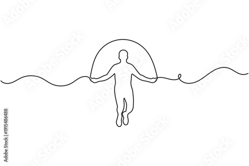 Plank exercise continuous one line art representing core strength and fitness lifestyle