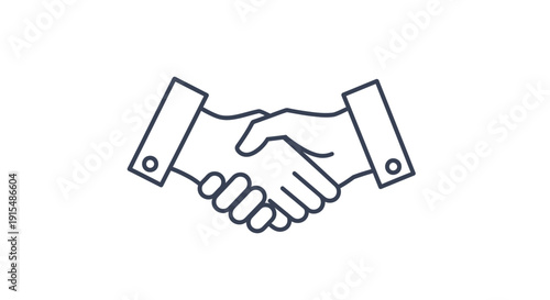 Handshake Icon Representing Business Partnership and Agreement.