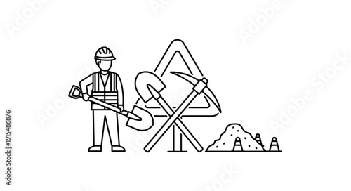 Construction Worker Operating Heavy Machinery.