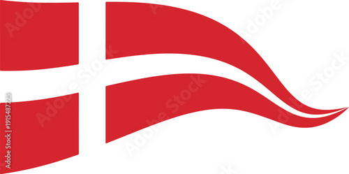 Waving national flag of denmark vector illustration