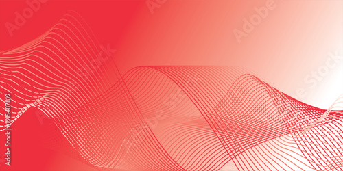 Latar belakang gelombang merah abstrak yang halus dan bergaya. Tekstur vektor EPS.