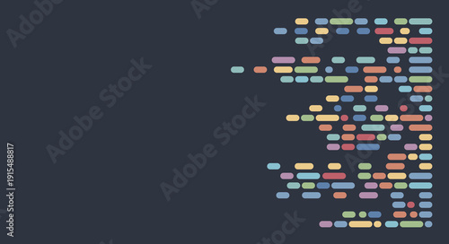 Colorful DNA Sequencing Genetic Code