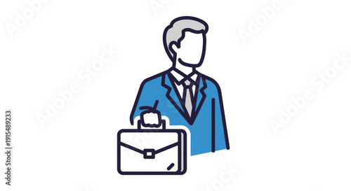 Professional businessman in suit holding briefcase ready for work.