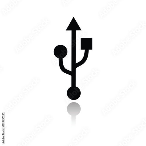 Standard universal serial bus usb icon vector for computer hardware connectivity data transfer and peripheral