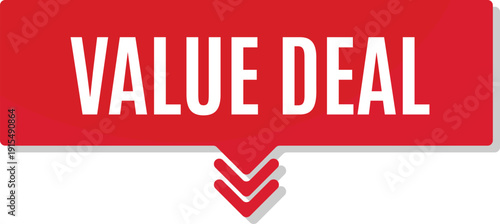 Vibrant red value deal marketing sticker for attractive seasonal shopping events and digital store promotion campaign
