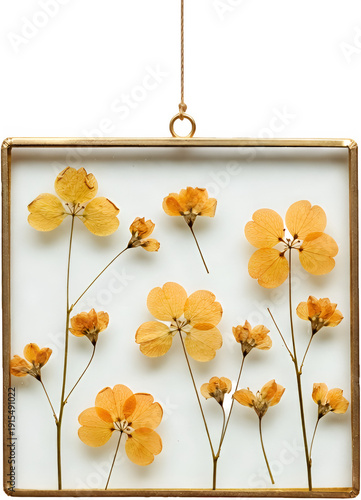 Botanical Style Dried Flower Transparent Frame Pendant