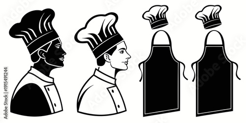 Chefs and bottles of wine with different heights and shapes Vector