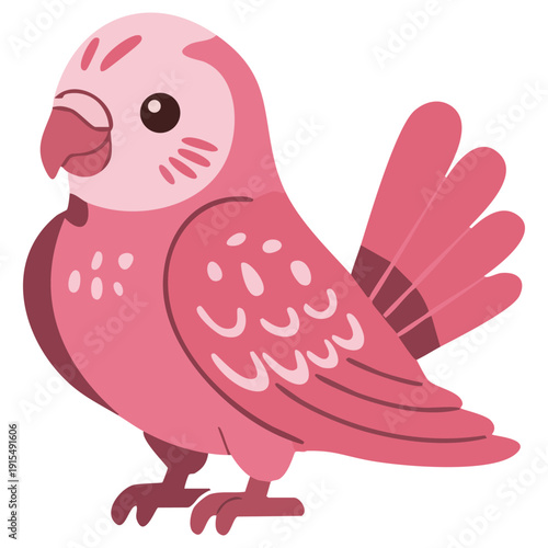 Tropical bird logo inside round border for exotic pet and nature concepts vector design