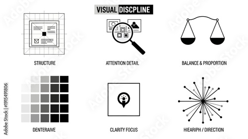 Visual Design Principles Icons: Structure, Detail, Balance, Contrast, Focus, Direction
