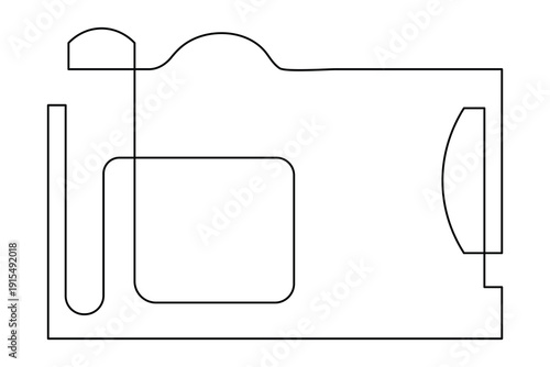  Camera icon continuous one line drawing minimalist isolated outline vector