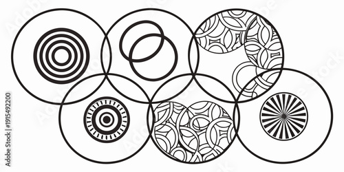 Assorted coins from various countries displayed in a circular pattern Vector