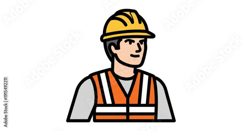 Construction Worker Wearing Safety Vest.