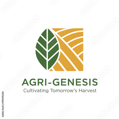 Agri Genesis Logo with Green Leaf Design.