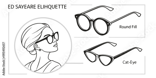 A woman wearing different types of eyeglasses for various activities. Vector