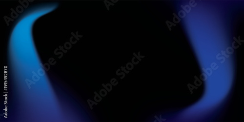 Abstract Blue Swirls on Black Background.