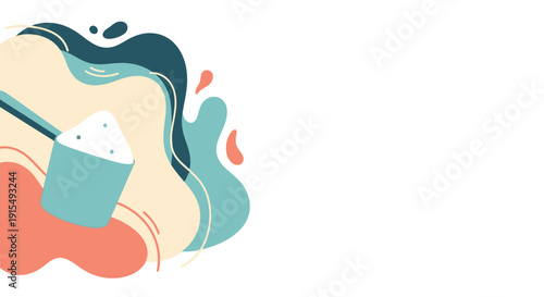 Colorful abstract design on various supplement packaging.