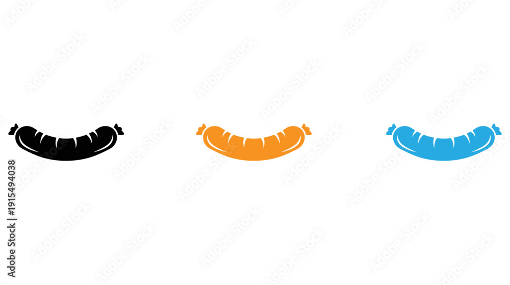 Fototapeta premium Three stylized smiley faces in different colors on a plain background isolated on transparent background, Vector