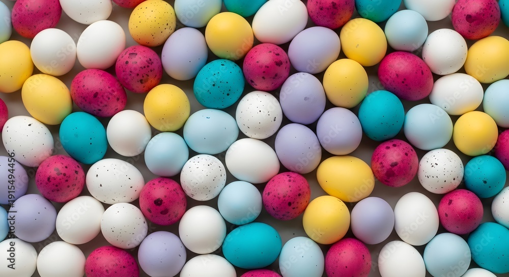 Obraz premium Colorful candy balls in various pastel shades and patterns isolated on white background