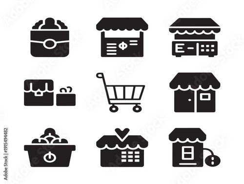 Digital Ecommerce Silhouette Collection for Retail Business Branding  