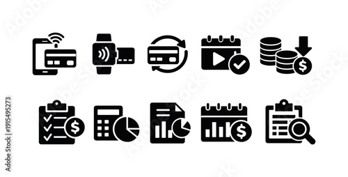 Camping adventure silhouette icon set. Hiking, outdoor activity icons collection