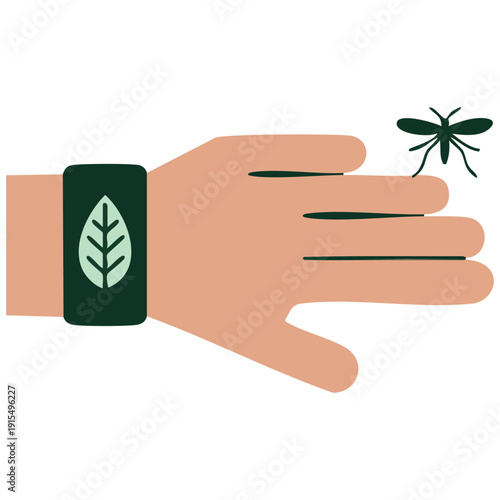 Wearable anti mosquito device for eco friendly insect control vector illustration