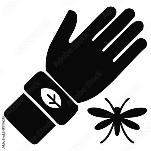 Repellent bracelet emitting scent for summer outdoor protection vector art