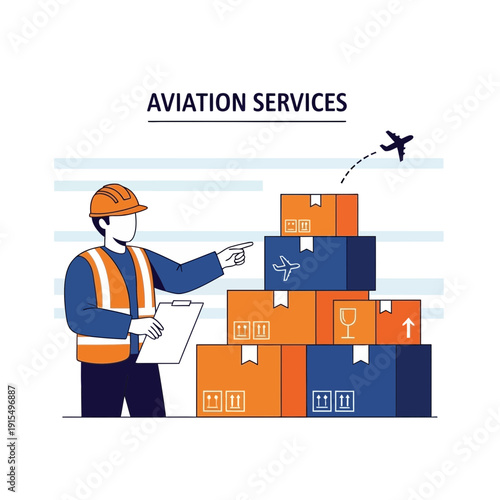 Skilled Aviation Logistics Worker Managing Air Cargo Shipments Efficiently