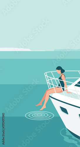 Serene Yacht Voyage Tranquil Waters Summer Getaway Leisure