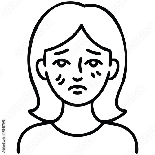 Woman with cold symptoms feeling unwell vector illustration