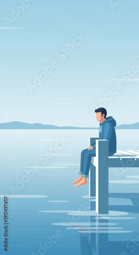 Solitary Contemplation By Serene Waters A Peaceful Moment Of Reflection