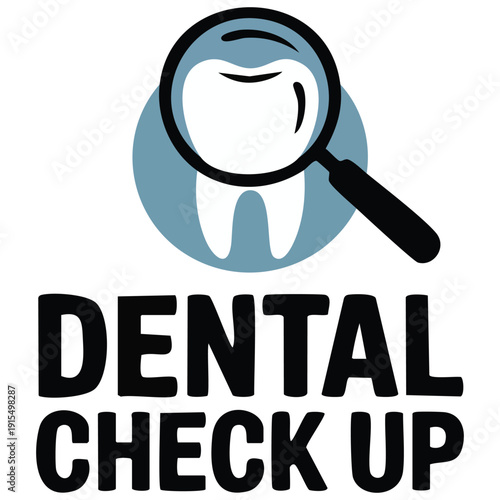 Teeth examination symbol for dentistry concepts vector design
