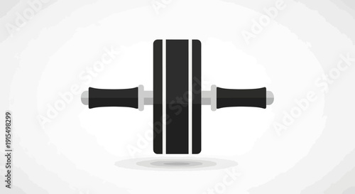 Black and Silver Abdominal Exercise Roller with Handles.