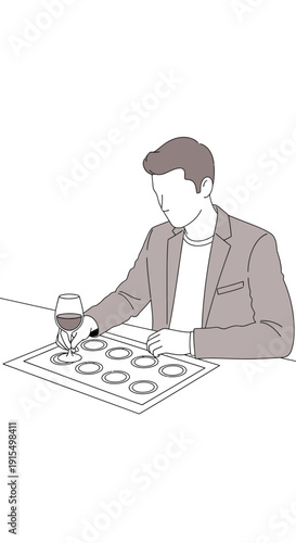Sophisticated Wine Tasting Event Elegance Minimalist Illustration