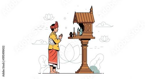Southeast Asian Spiritual Devotion And Sacred Shrine Rituals