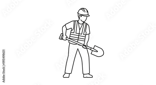 Construction Worker with Power Saw.