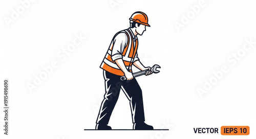 Construction Worker with Power Tool.