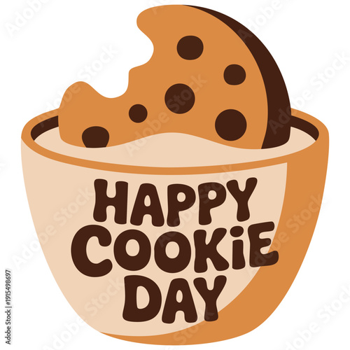 Happiness cookie day design with delicious treats vector illustration